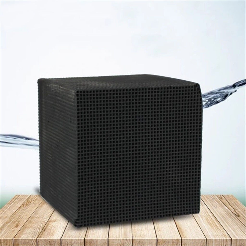 Cube Filtre à Charbon Actif Pour Aquarium - Purification Eau Bassin, Abreuvoir Cheval - Réutilisable, 11,5 Cm