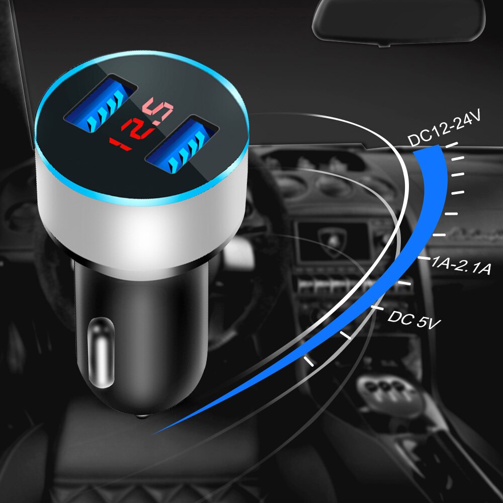 Universale Dual Usb Car Charger 5V 3.1A Con Display A LED Del Telefono Auto-Caricatore per Xiaomi Samsung S8 iPhone X XS 8 Più Tablet etc