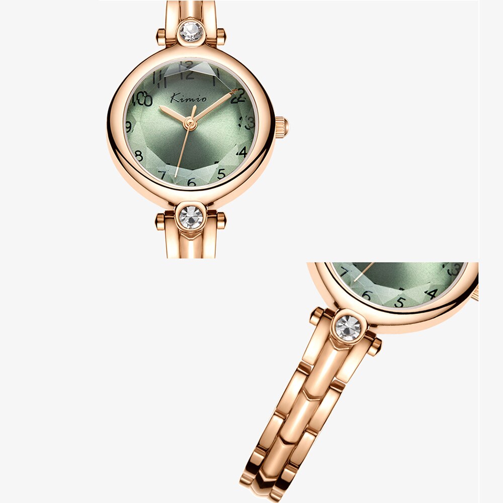 Kimio luksus rhinestone quartz ur rustfrit stål armbånd ure casual vandtæt armbåndsur dame kjole ur