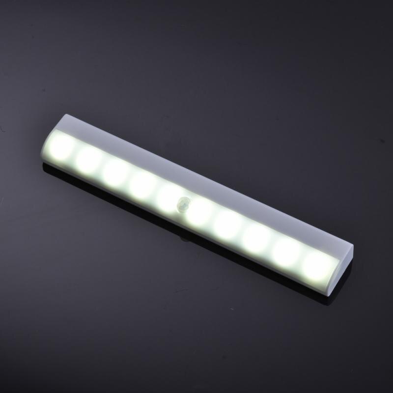 10 Led Smart Pir Motion Sensor Closet Cabinet Light Draadloze Sticky Nachtlampje Draadloze Night Lamp Voor Keuken Tafel TXTB1: white