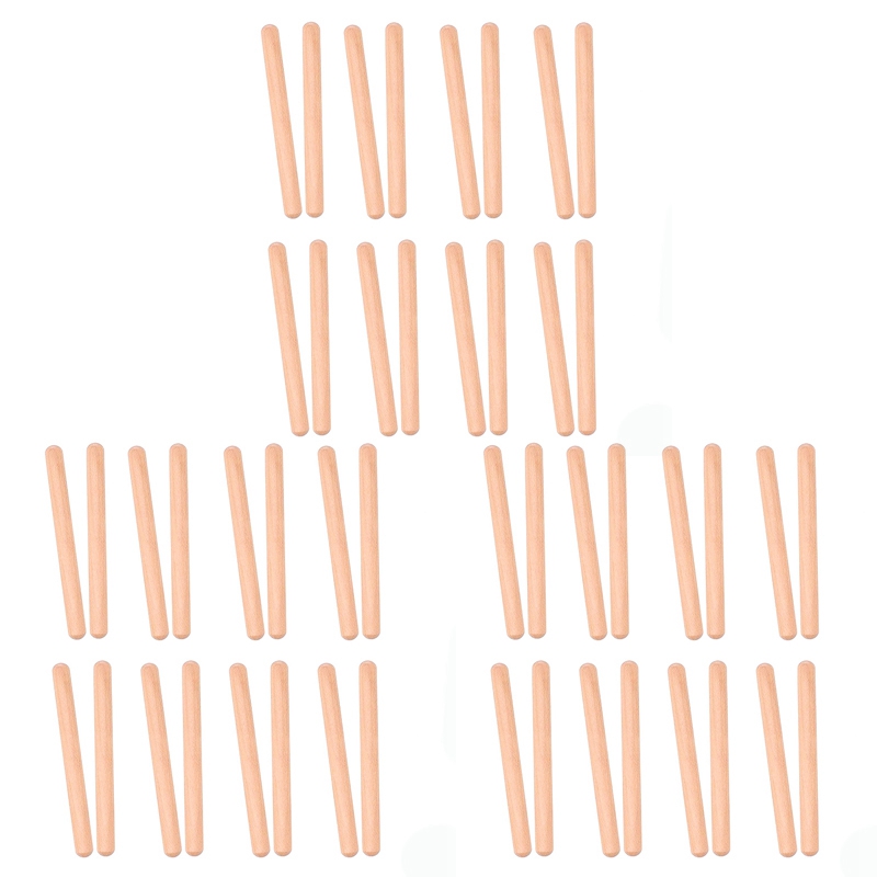 24 Pairs Classical Wood Claves Musical Percussion Instrument Natural Hardwood Rhythm Sticks Rhythm Sticks Toy: Default Title