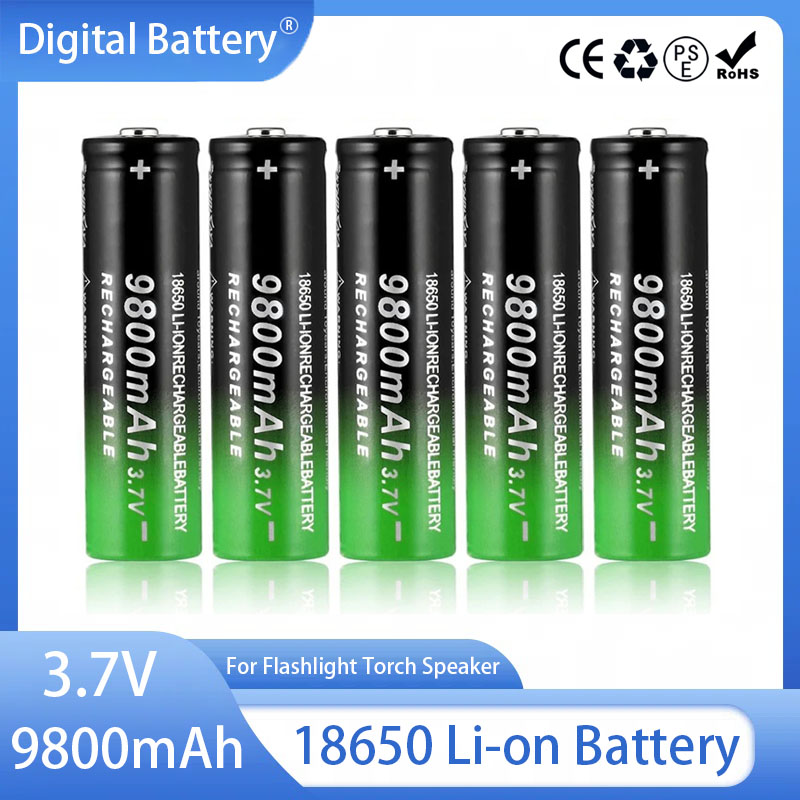 18650 Li-Ion Akku 3,7 V 9800 mAh wiederaufladbare Batterien für LED-Taschenlampe, Lautsprecher, schnelles Aufladen, hochwertiger Akku