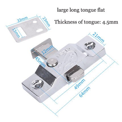 4 pcs Window Cabinet Push Button latch Automatic Zinc alloy Door Bolt Lock for child safety: E