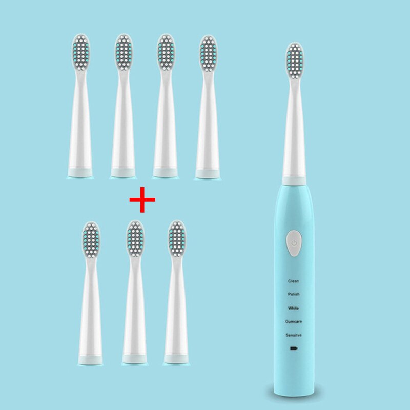 Spazzolino elettrico ultrasuoni sonoro USB carica spazzolini da denti ricaricabili lavabili per Xiaomi spazzolino da denti Xiaomi X3: blu-brushhead