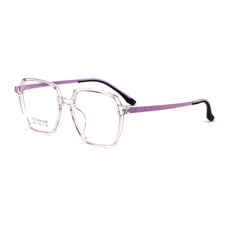 YIMARUILI Transparent Retro Titanium Optical Prescription Eyeglasses Frame Ultra Light TR90 Decorative Myopia Glasses Frame 9705