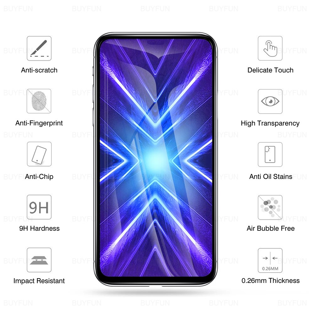 2 Stuks Beschermende Film Screen Protector Voor Huawei Honor 9X 9Xlite 9Xpro 9A 9C 9S 9Lite 9 X Lite Full Cover Hd Glas 6.59 &quot;STK-LX1