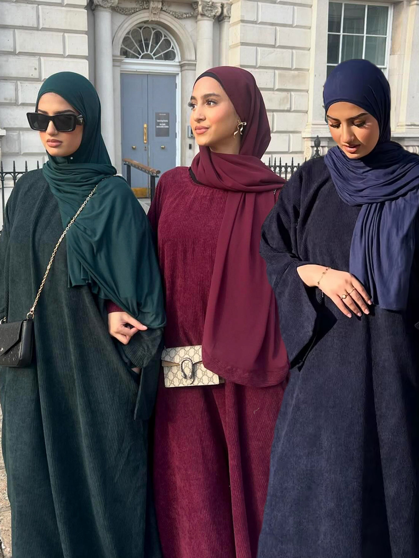 Abaya d'hiver musulmane de Style américain saoudien, fentes de manchette, restauration au moyen-orient, froid, automne-hiver, assurant la chaleur et un Look tendance, 2025