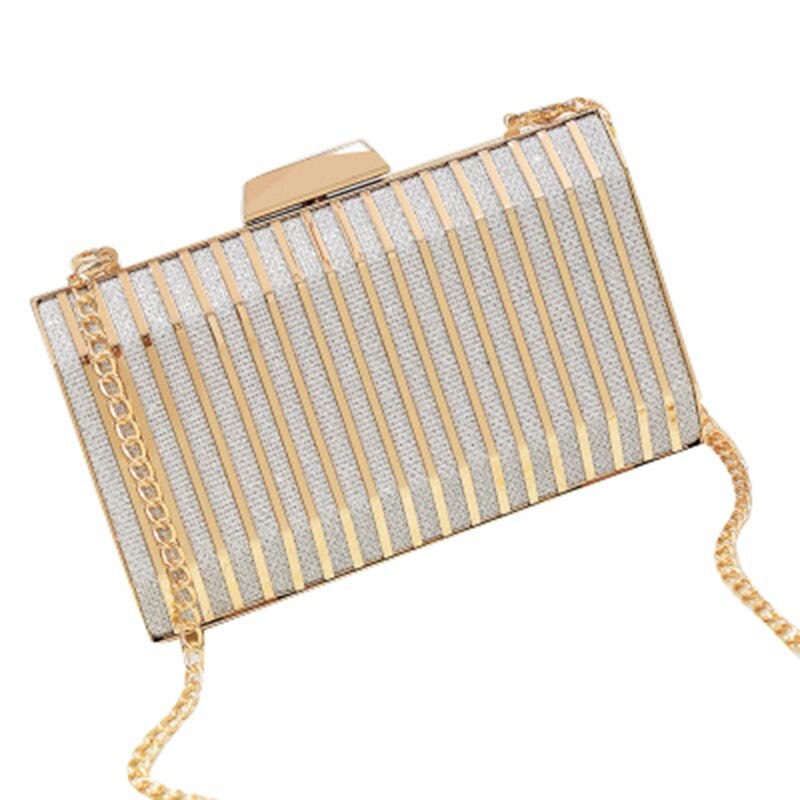 Eisen Box Abendessen Abendkleid Kleine Tasche Tag Kupplung Dame Night Clutch Bag Weibliche Party Brieftasche: Silver
