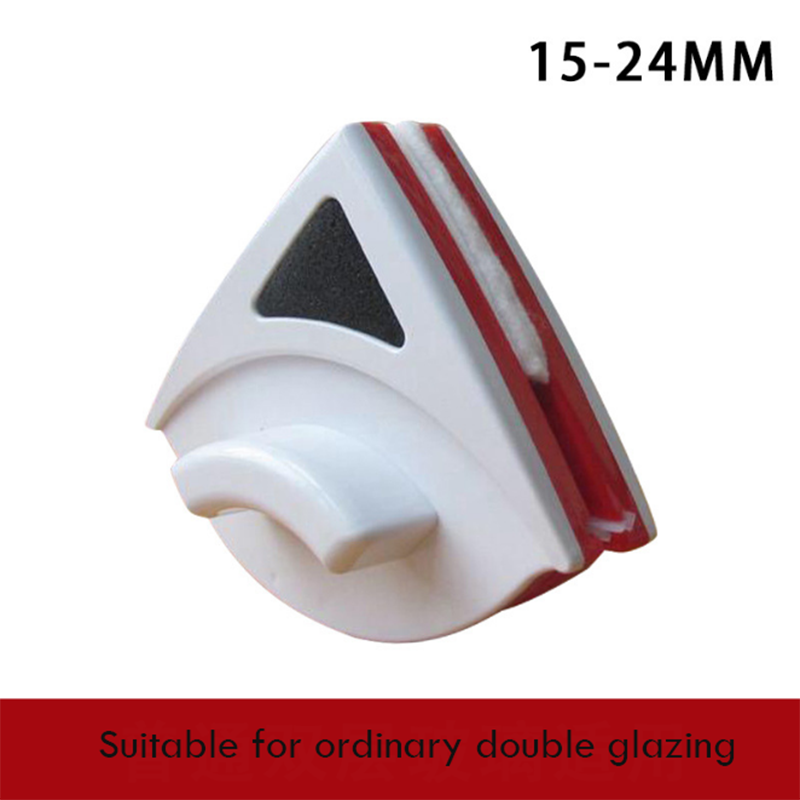 Magnetic Window Cleaning Brush Glass Window Wiper Cleaner Double Side Magnetic Brush Window Glass Brush for Washing: red 15-24mm