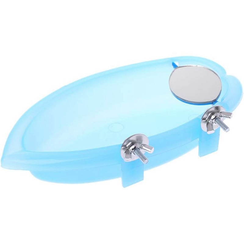 Bain d'oiseau avec miroir jouet pour animal de compagnie petit moyen perroquet perruche calopsitte Conure perruche tourterelle pinson canari africain gris Cockat: Default Title
