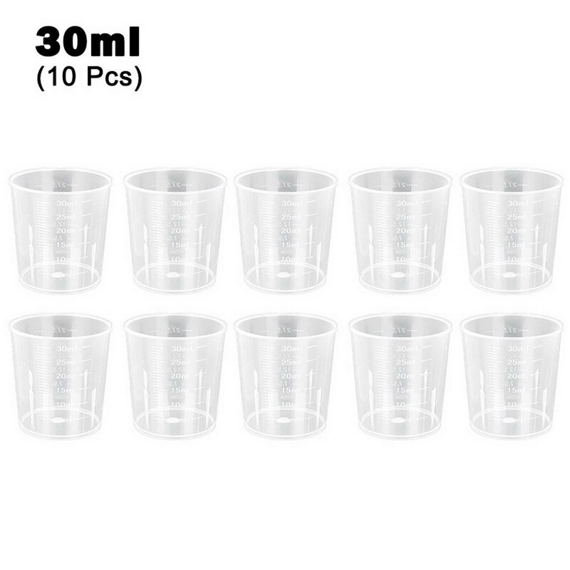 Plastic Measuring Cup, Kitchen And Bar Supplies, Transparent Plastic Baking, Handleless Measuring Cup, Environmental Protection: 10pcs 30ml