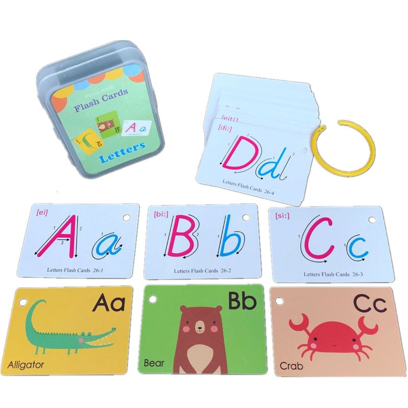 Baby Engels Leren Woord Kaart Pocket Flash Kaarten Voorschoolse Montessori Educatief Speelgoed Letters Alfabet Abc Nummers