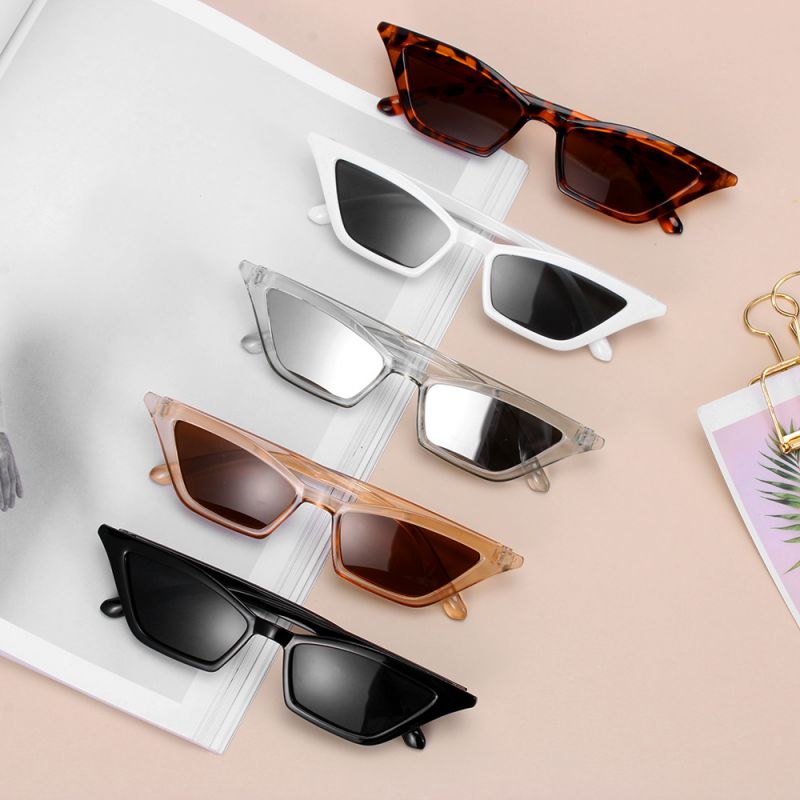 Gafas de sol con forma de ojo de gato para mujer, Estilo Vintage femeninos de anteojos de sol, con montura pequeña, UV400