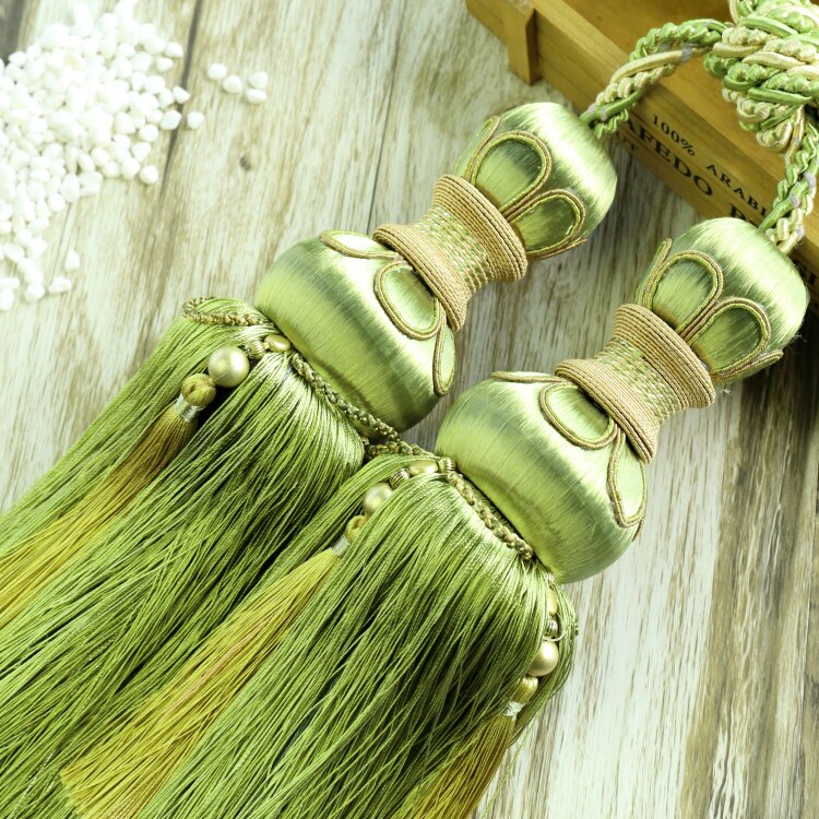 Rideaux décoratifs en tricot Double 77cm | 2 pièces/paire de rideaux à fleurs rayonne, accessoires décoratifs pour rideaux de fenêtre, accessoires avec pompon