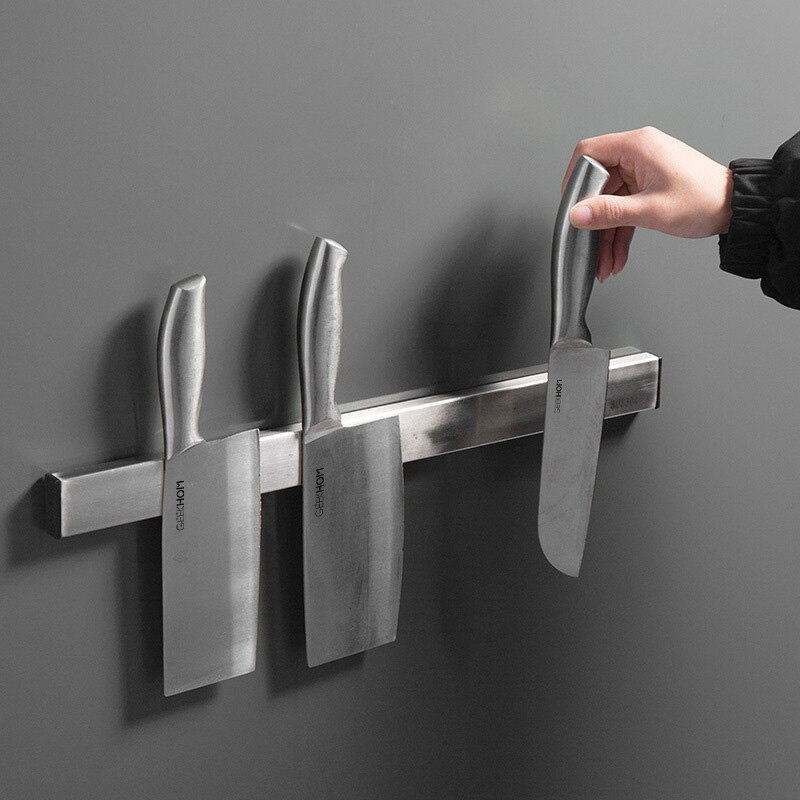 Porte-couteau magnétique support mural en acier inoxydable support de couteau support de rangement mural maison cuisine aimant porte-outil outil de cuisine