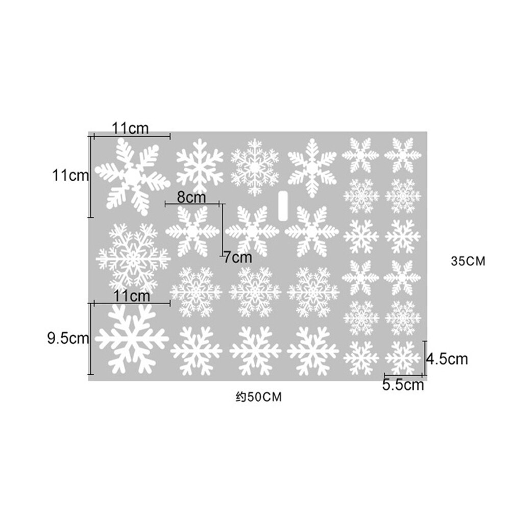 27 Pcs Sneeuwvlok Glas Raamstickers Elektrostatische Kerst Muurstickers Sticker Behang Woondecoratie