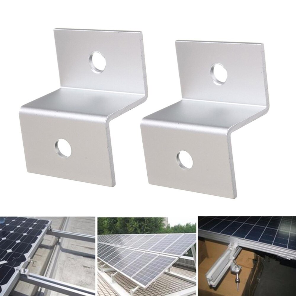 4Pc Solar Panel Roof Mounting Z-Bracket with Nuts and Bolts for RV Boat Roof Wall and other Off Gird Roof Installation