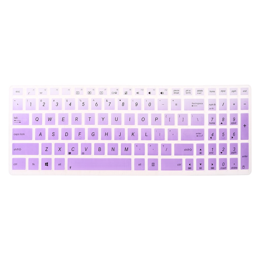 Waterproof Silicone Keyboard Protector Skin Cover Keypad Film Skin Protection dust proof film for Asus K50 Laptop Accessory: Gradient Purple