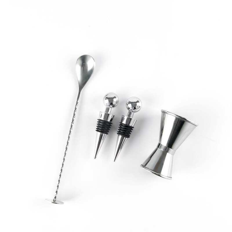 Bartender Kit 10-Piece Bar Tool Set With Stylish Bamboo Stand Martini Cocktail Shaker Drink Mixing Home Bartending Tools