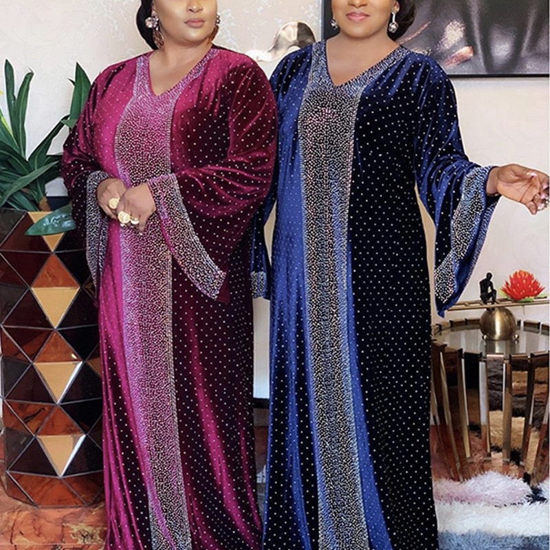 Md Bangladesh Moslim Vrouwen Abaya Jurk Luxe Kaftan Shiny Crystal Vrouwen Galabiyat Grote Size Turkse Islamitische Kleding