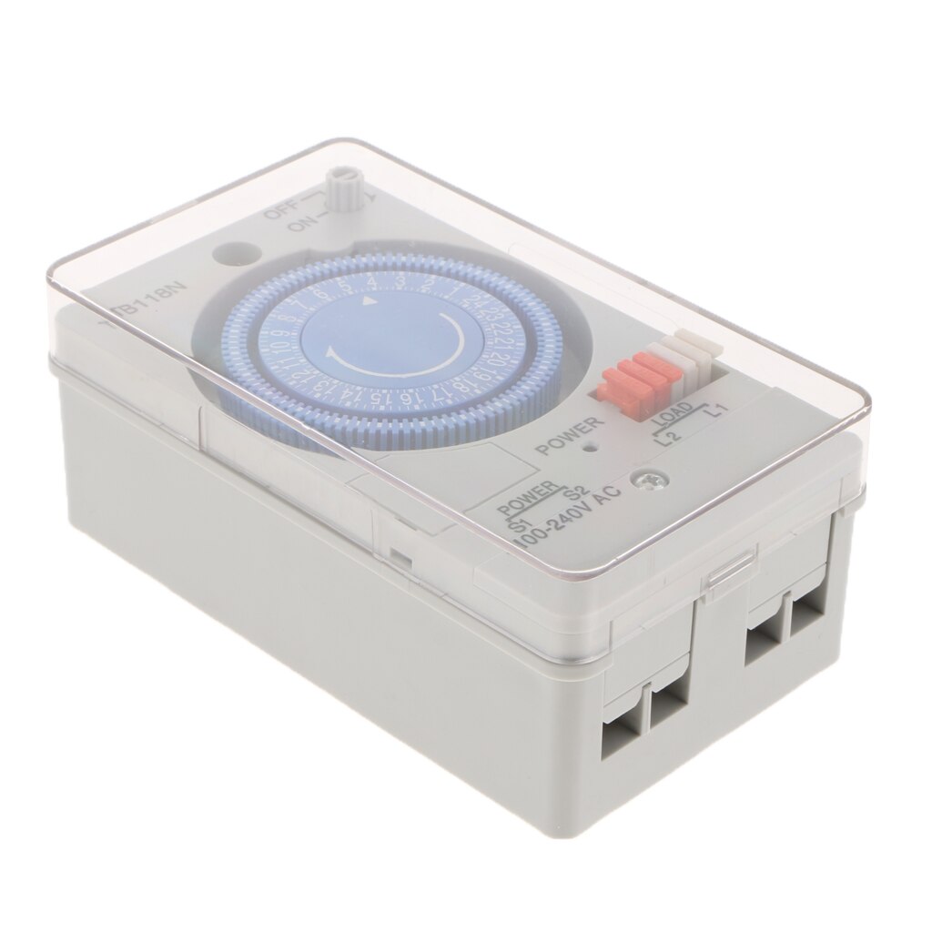 Daily 24-Hour Timer Switch Chronometry Timer Mechanical Analogue Timer with Cover AC 100V-240V