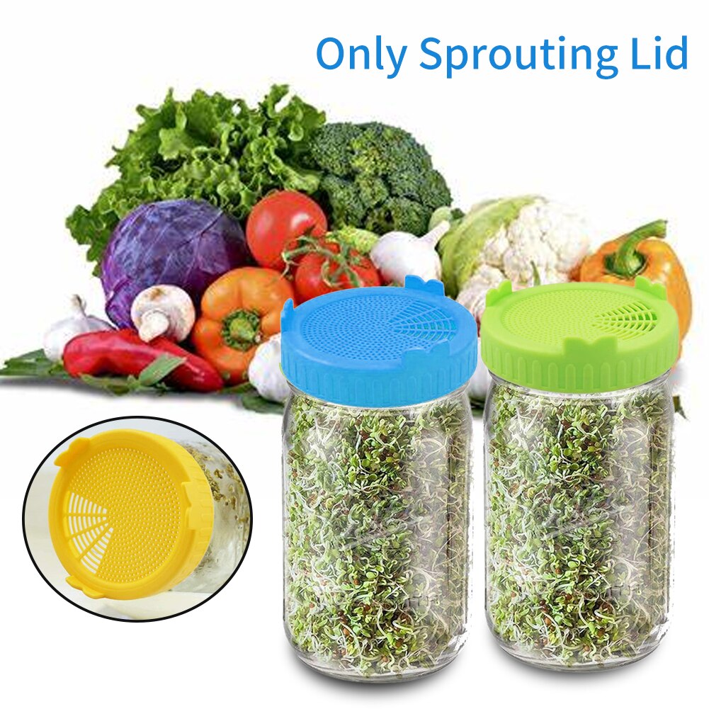 Drainage Porous Universal Mesh Cover Easy Clean PP Bean Screen Safe Sprouting Lid Grow Home For Wide Mouth Mason Jar