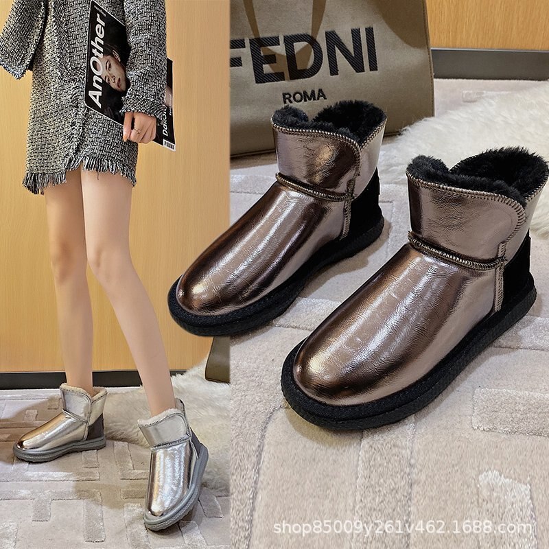 Winter wasserdichte dünnen niedrig-schneiden schnee stiefel frauen Reißverschluss verdickung schuhe dicken sohlen kurze röhre Schüler baumwolle schuhe: Pistole Farbe / 39