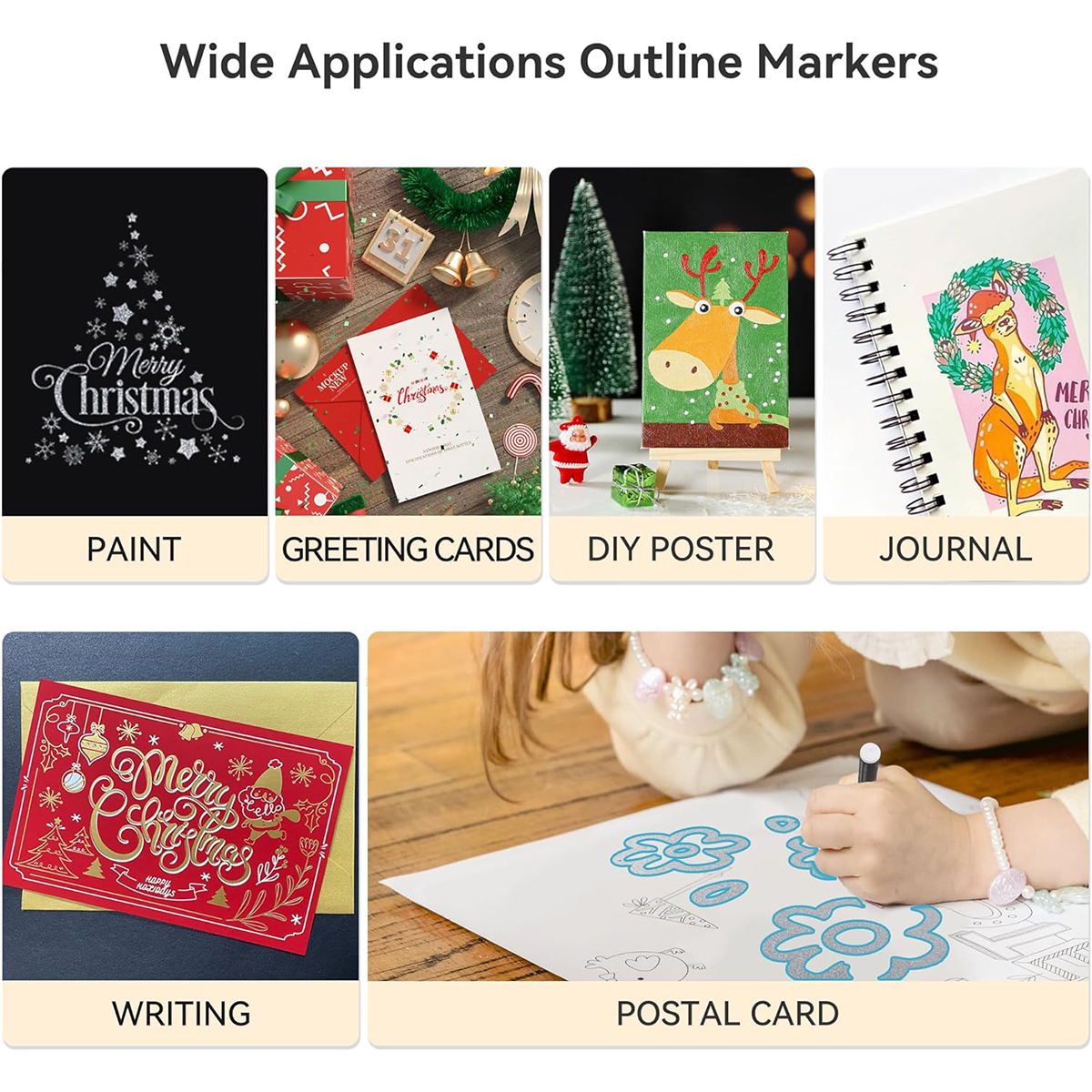 8/12 kleuren Flash-markering Dubbele lijn omtrekpen Gelpen Marker DIY Graffiti Schilderen Kleuren Tekening