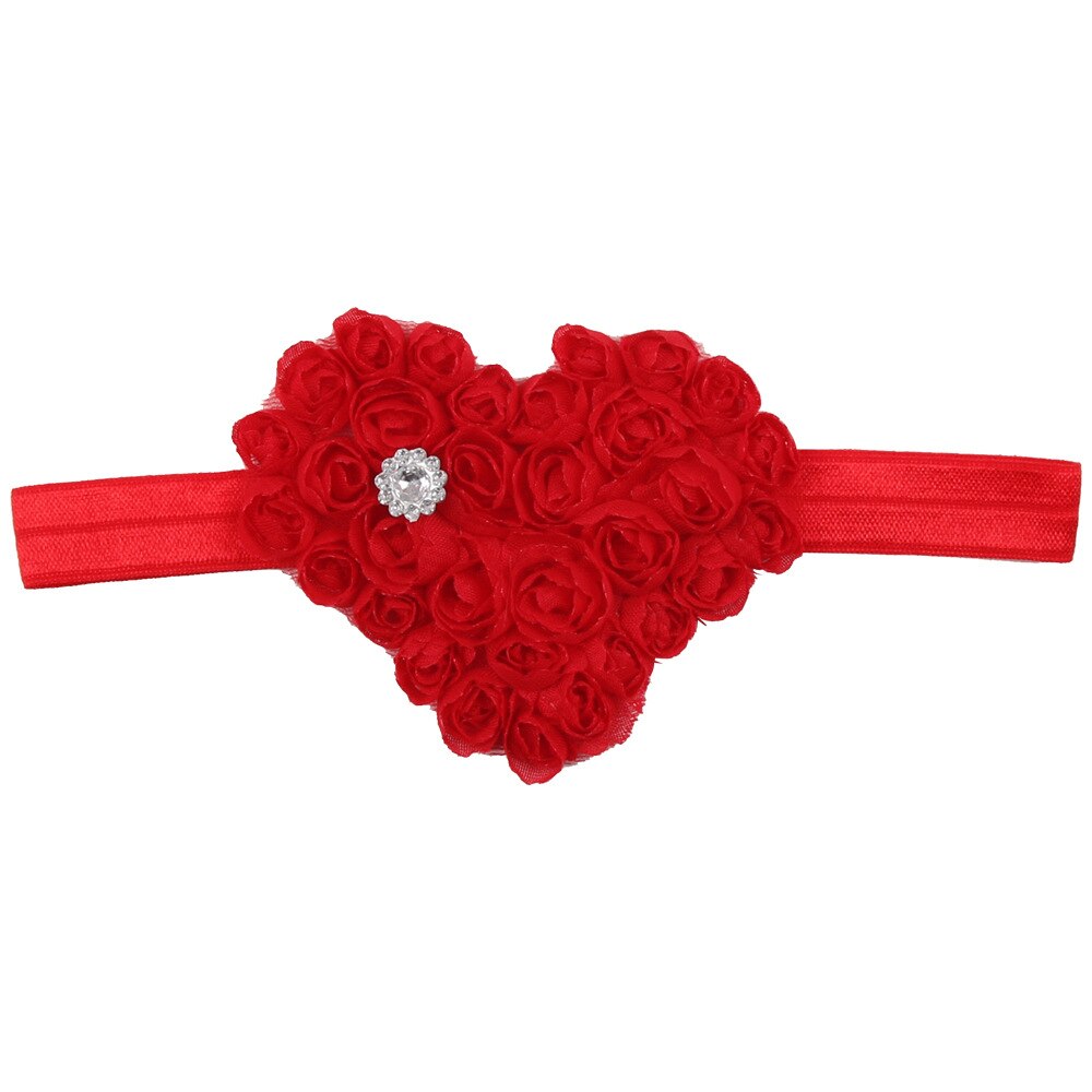 ABDO Small Flowers Elastic Baby Headband For Girls Love Valentine's Day Costume Baby Hair Accessories Girl Hairband: Red B
