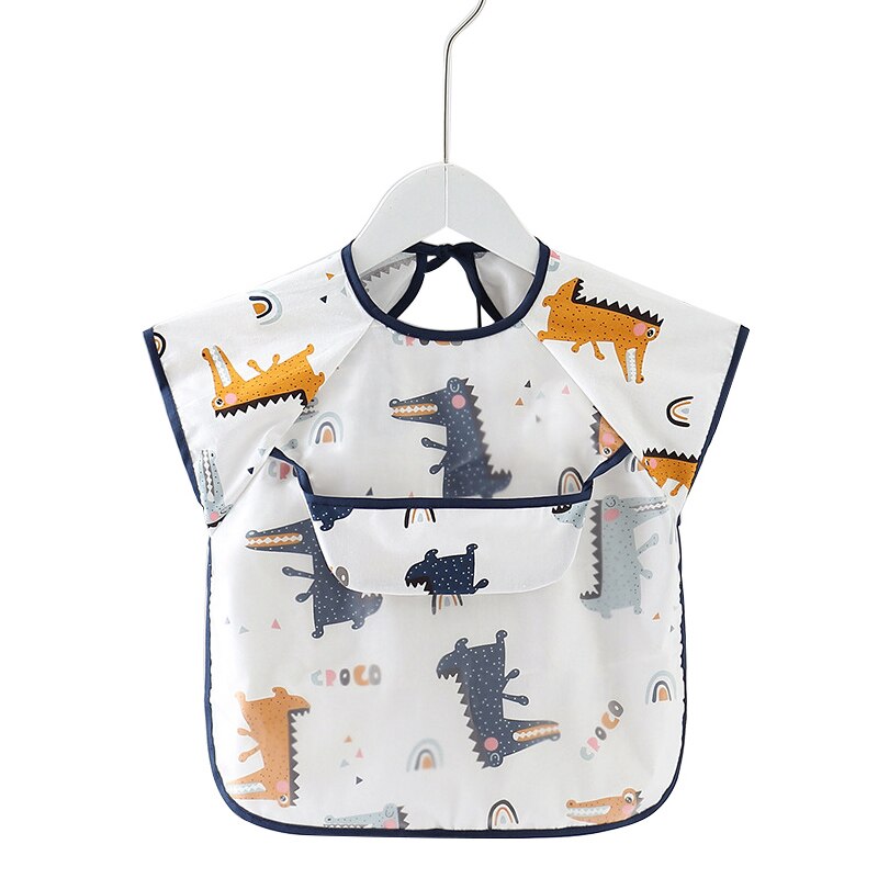 Baby Bibs Waterproof Short Sleeve Cartoon Feeding Accessories - Polyester Cotton Acrylic - Unisex Toddler Infant
