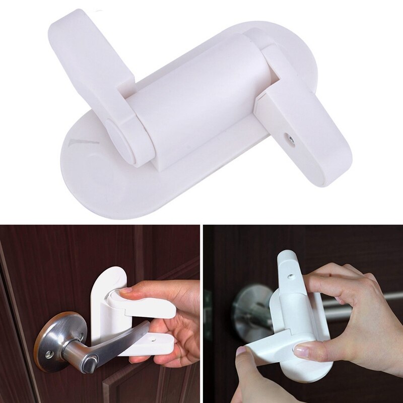 Plastic Child Safe Security Window Door Sash Lock Safety Lever Handle Sweep Latch Proof Doors Adhesive Lever Handle Safety Lock