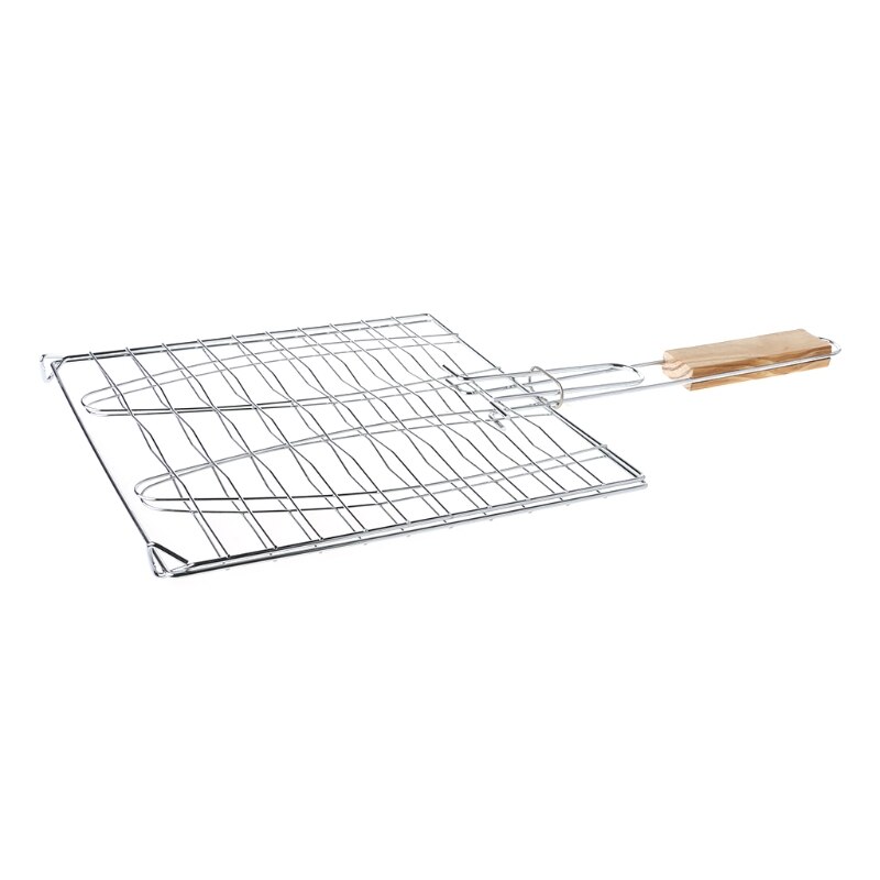 Churrasco grelhar cesta grill rede de madeira lidar com carne peixe vegetal ferramentas u1je