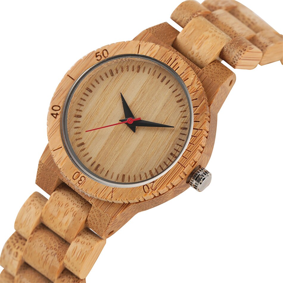 Pure Bamboe Hout Quartz Vrouwen Horloges Armband Sluiting Dames Houten Klok Volledige Houten Horloge Band Vrouwelijke Klok
