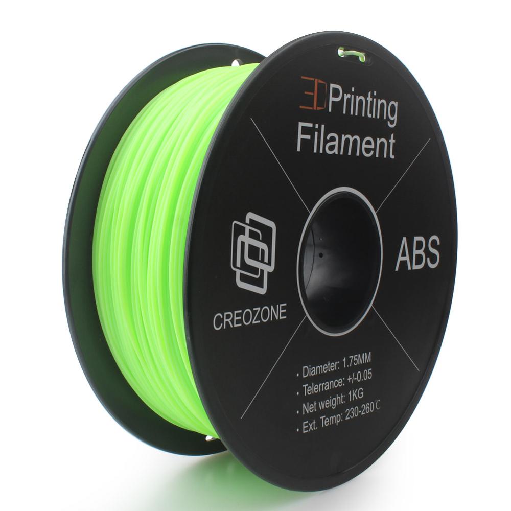 Creozone abs-kunststof voor 3d printers abs-filament 1.75 1kg 2.20 lbs 3d printerfilament 3d printmaterialen: Abs-lichtgroen