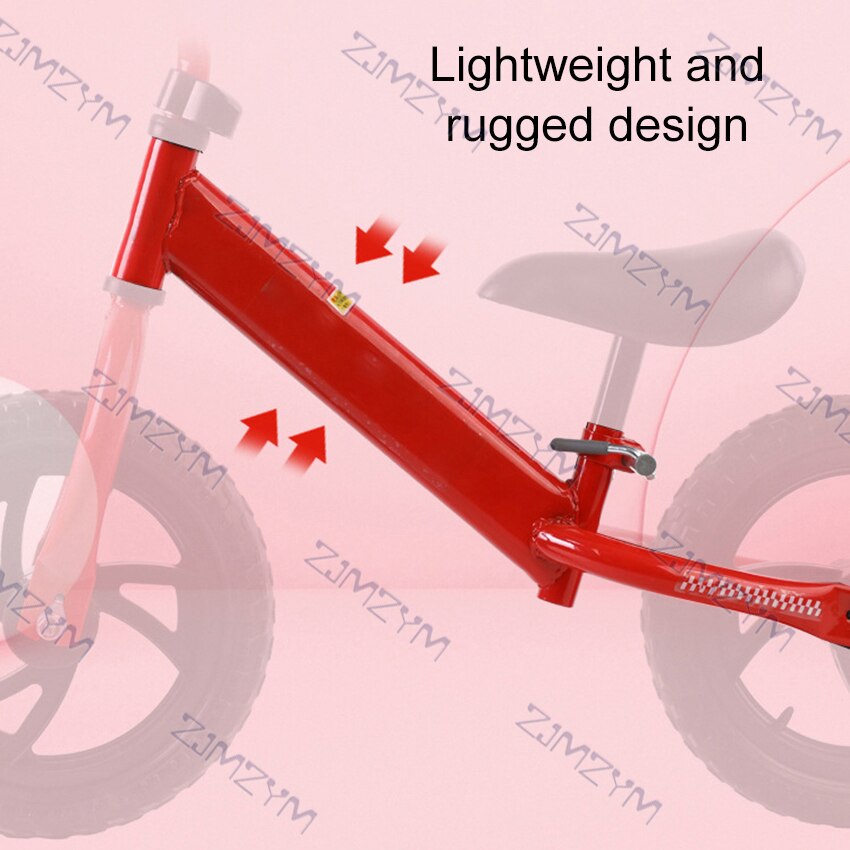 12-Inch Balance Bike for Children Kids Riding Bicycle Learning Walker with Adjustable Height 1-7 Years Old Boys Girls 70-120cm