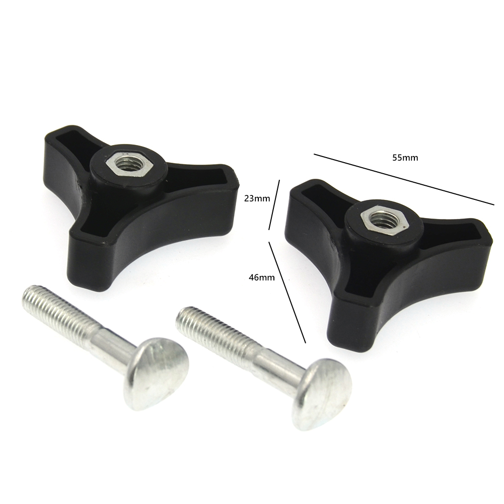 2pcs Black Lawn Machine Triangles Knob Handle Bolt Replacement Parts Nut Screw for Honda Lawn Mower Other Lawn Machine