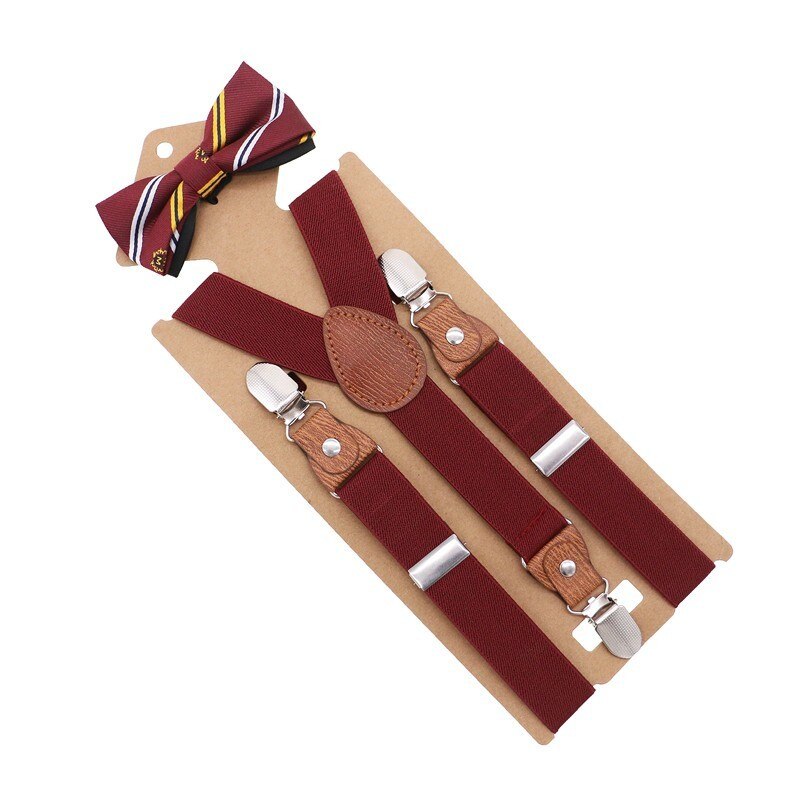 Boys Girls Kids Adjustable Elastic Y-back Braces Baby Suspenders Bow Tie Set Butterfly Necktie Wedding Ring Bear: 4