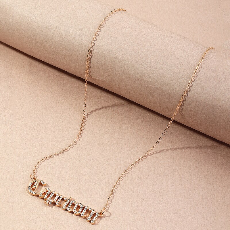 Donarsei-collar con constelaciones de diamantes de imitación para mujer, con letras clásicas en inglés, signo del zodiaco, de cumpleaños: Capricorn