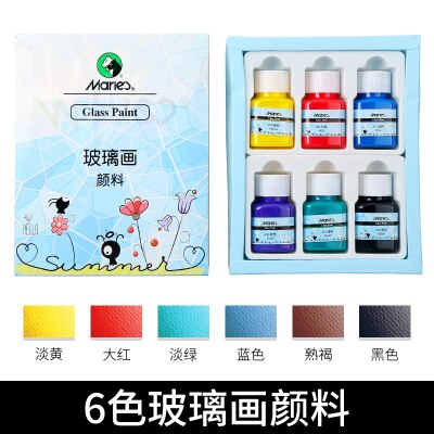 6/9 color ceramic glass painting acrylic paint set diy waterproof can not lose color paint: 6-color glass