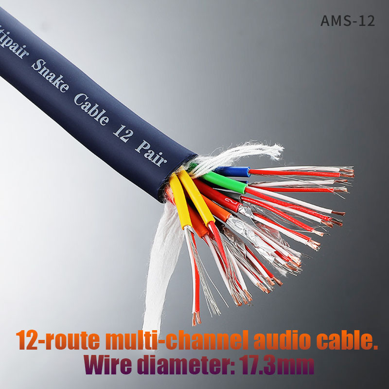1/2/3/4/5/6-10m XLR Microfoon Kabel 2/4/8/12/16/24 meerkanaals Kabel Audio Luidspreker Podium Signaal Multicore Kabel: Blauw / < =0.5m