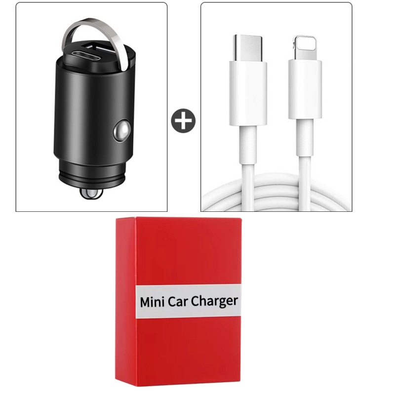 100W Mini Car Charger QC3.0 PD with Charging cable Lighter Fast Charging for Xiaomi Samsung Huawei iPhone Car USB Type C Charger: DE