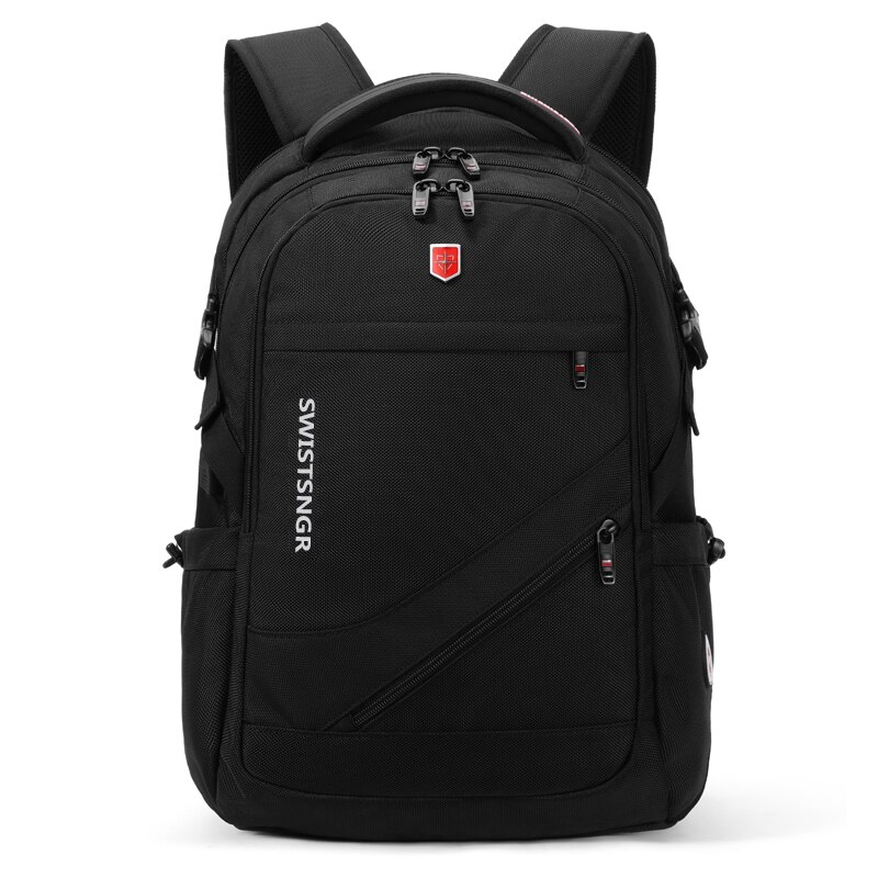 2022 Waterproof Man Backpack Fit 17inch Laptop USB Charging Backpack Women Oxford Travel Male Bag Vintage School Bag Mochila: Black