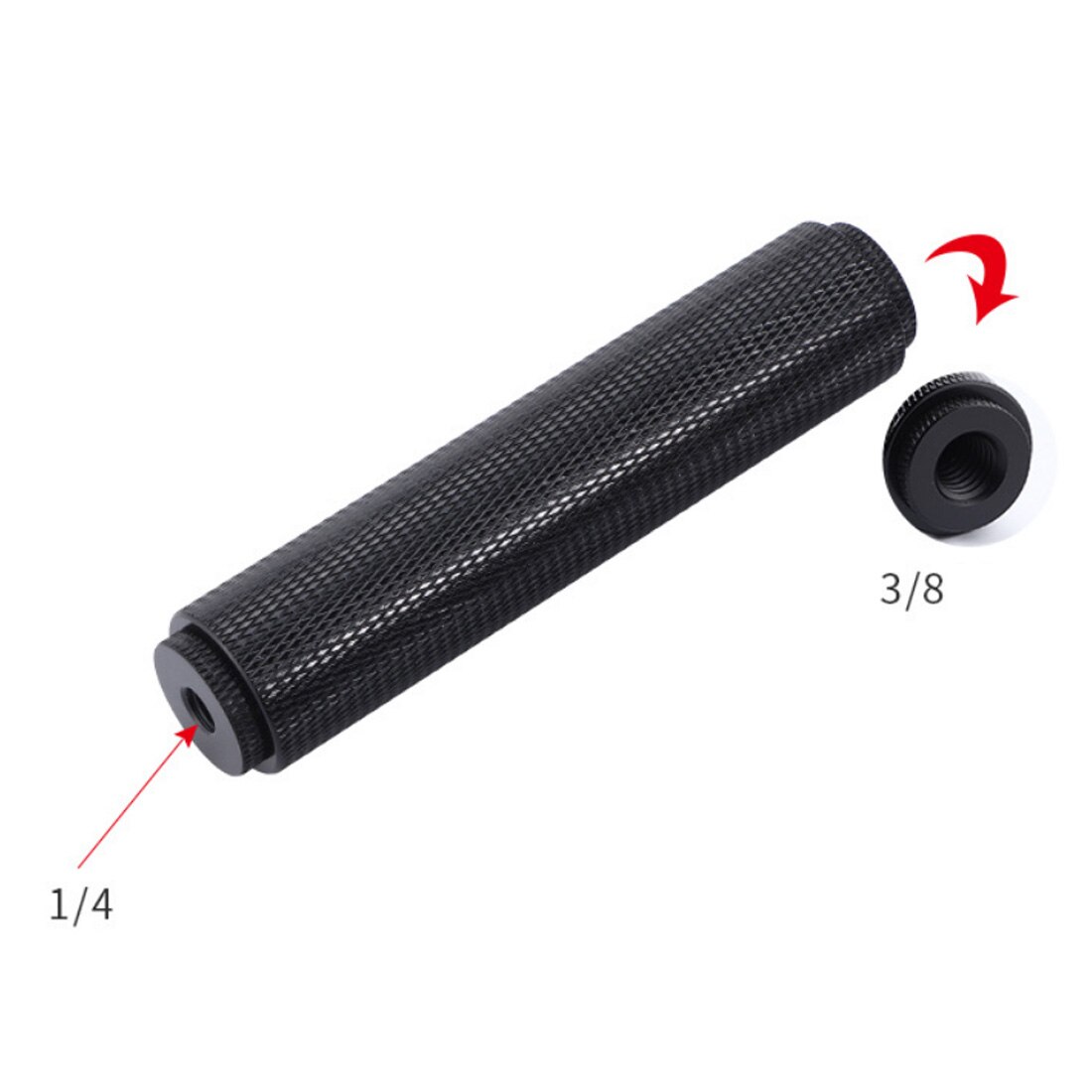 1/4 3/8 5/8 śruba uchwyt ręczny lustrzanka uchwyt gorącej stopki uchwyt ze stopu Aluminium dla GoPro telefon komórkowy Selfie stabilizator Holder: 14female to 38female