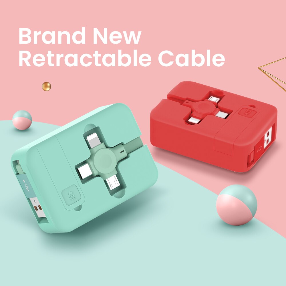 4 in 1 udtrækkelig 8 ben/usb type c/micro usb kabel til iphone 13 12 pro 1m mobiltelefon oplader datakabel ledning med telefonstativ
