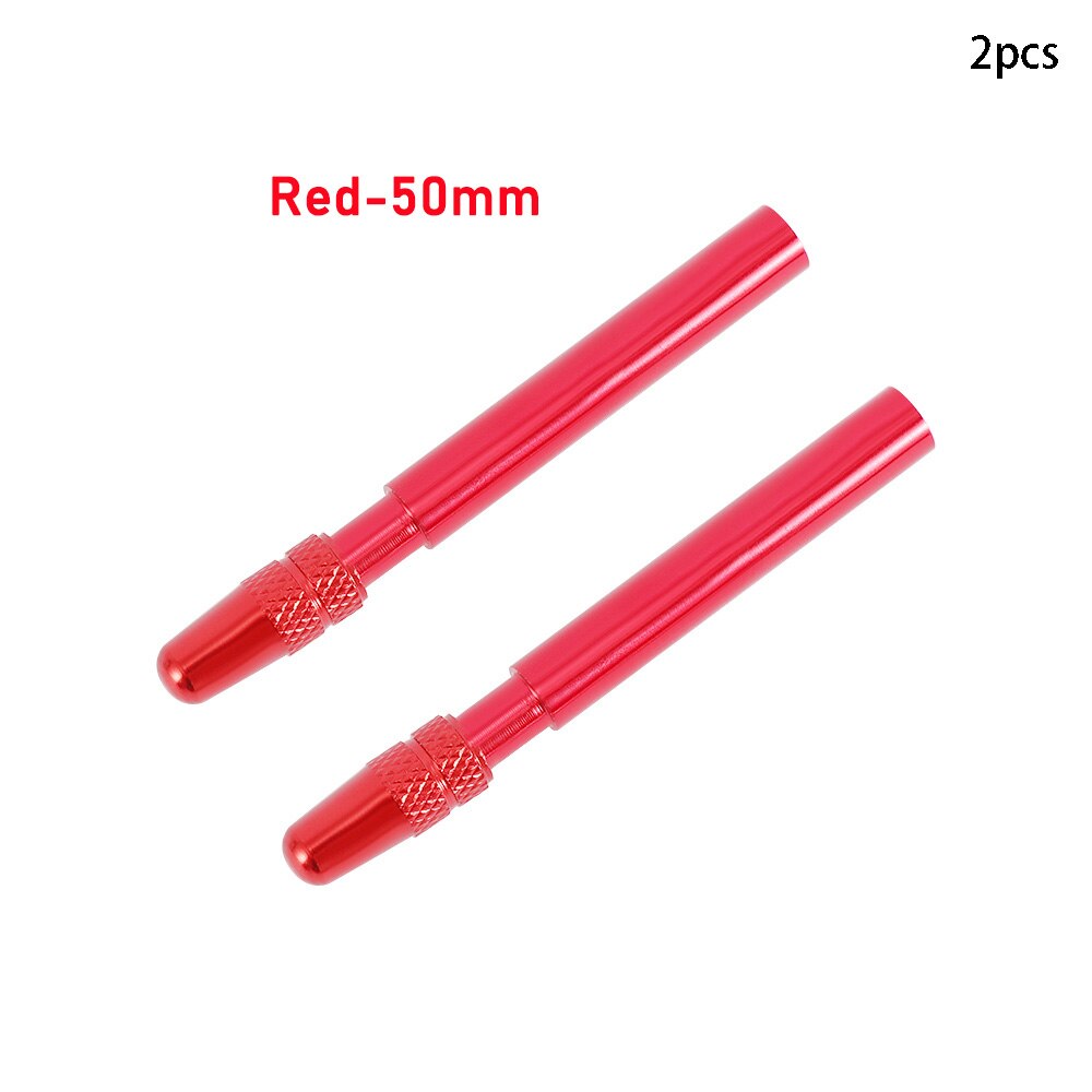 Fiets 1 Paar Presta Valve Extender W/ Cap Aluminium Geanodiseerd F/V Extension Voor Vaste Racefiets velgen 50Mm 60Mm: red(50mm)