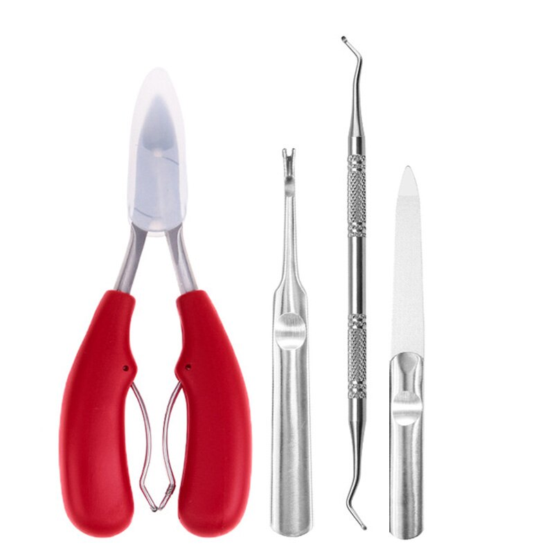 Toe Nail Clipper Cutter Correction Sharp Curved Paronychia Thick Nail Ingrown Dead Skin Pliers Trimming Nipper Pedicure Tool Kit: Red