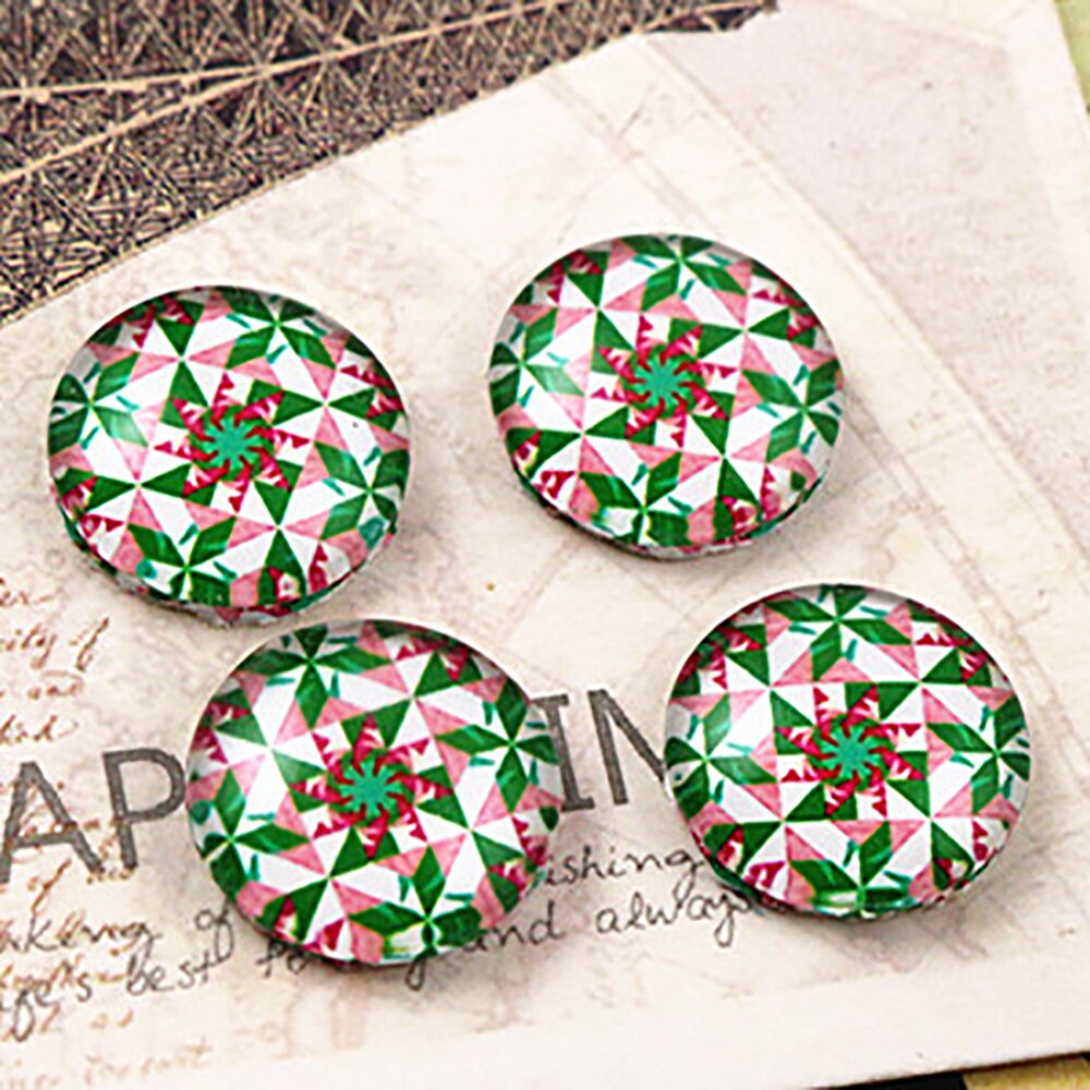 20pcs 12mm Handmade Photo Glass Cabochons (Color pattern series): E4-22