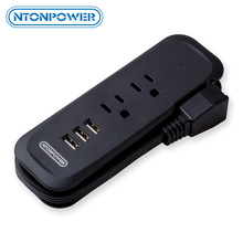 NTONPOWER Travel Power Strip met USB ONS Elektrische Platte Stekker Mini Desktop Opladen met 15 inch Verlengsnoer voor Cruise