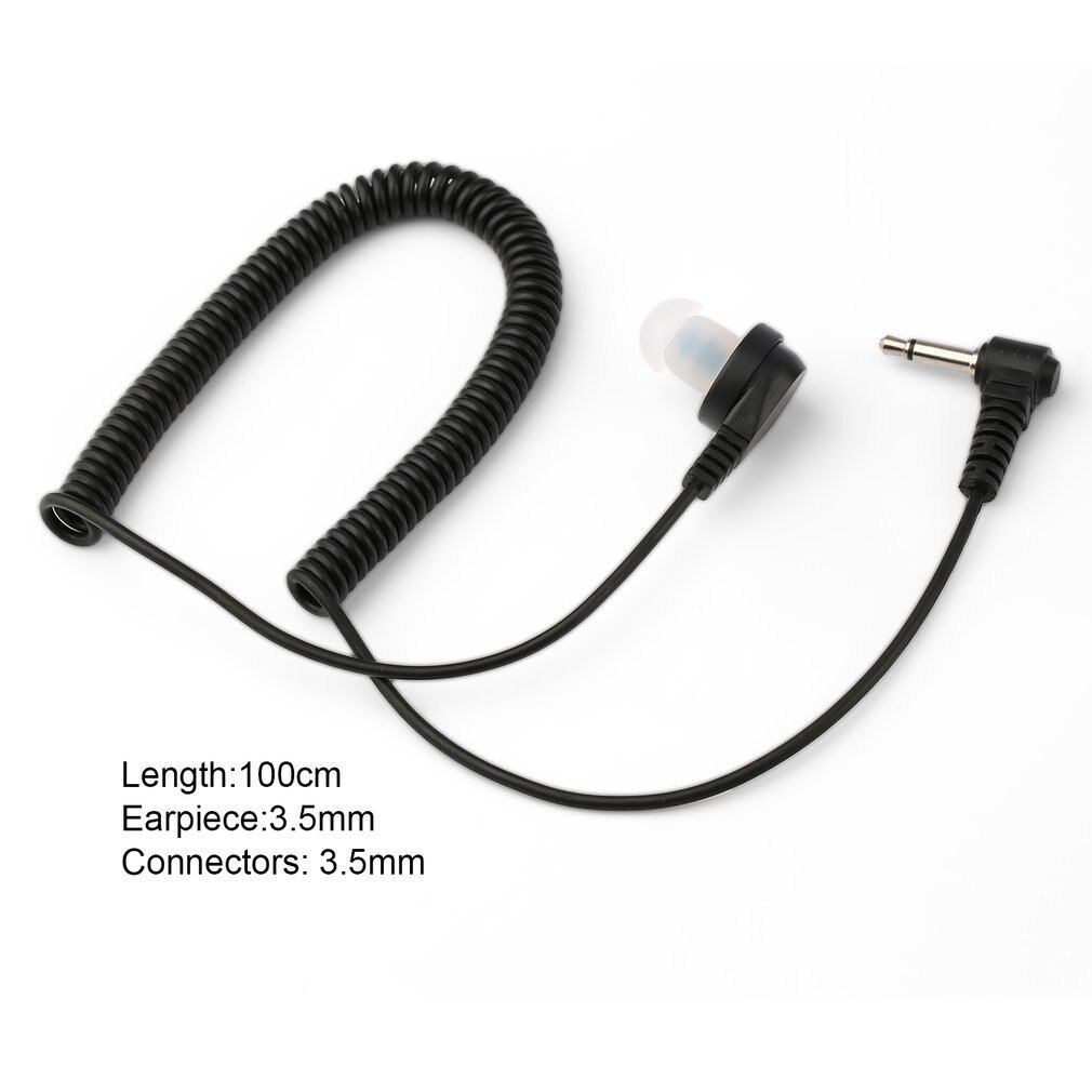 Fone de ouvido comum 3.5mm único ouvir/receber apenas covert tubo acústico fone de ouvido para rádio em dois sentidos alto-falante microfone