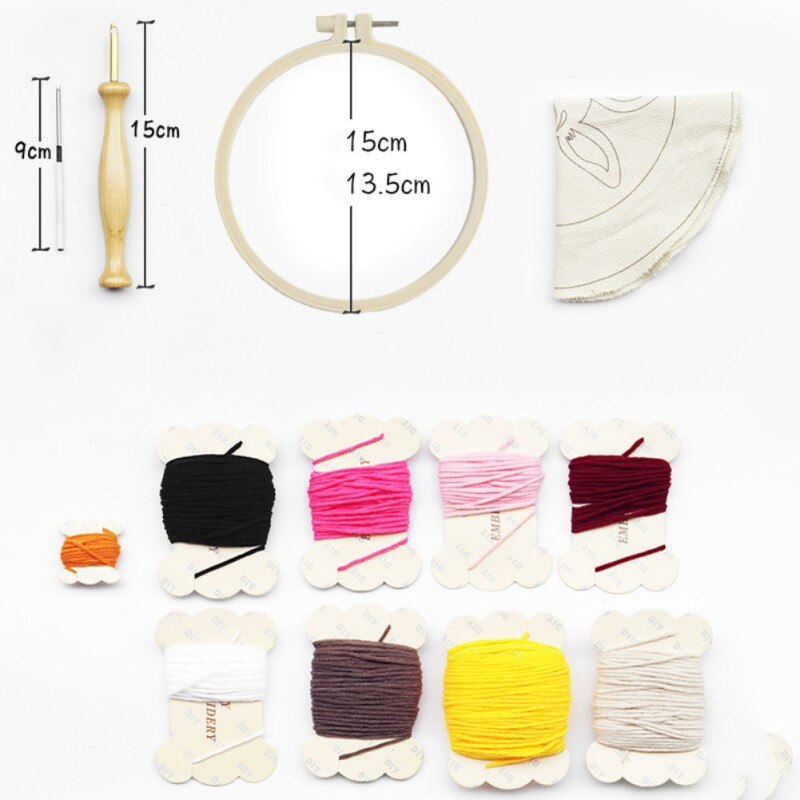 DIY Embroidery Kits Hand Work 3D Animals Embroidery Stitching with Hoop Art Needlework Modern Adults Craft Sewing